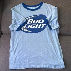 Bud Light Blue Mens Ringer T-Shirt